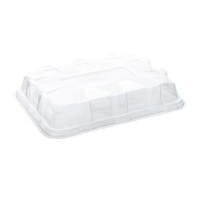   3 személyes rPET domború tető lebomló cukornád tálcához 35×24 cm 25db